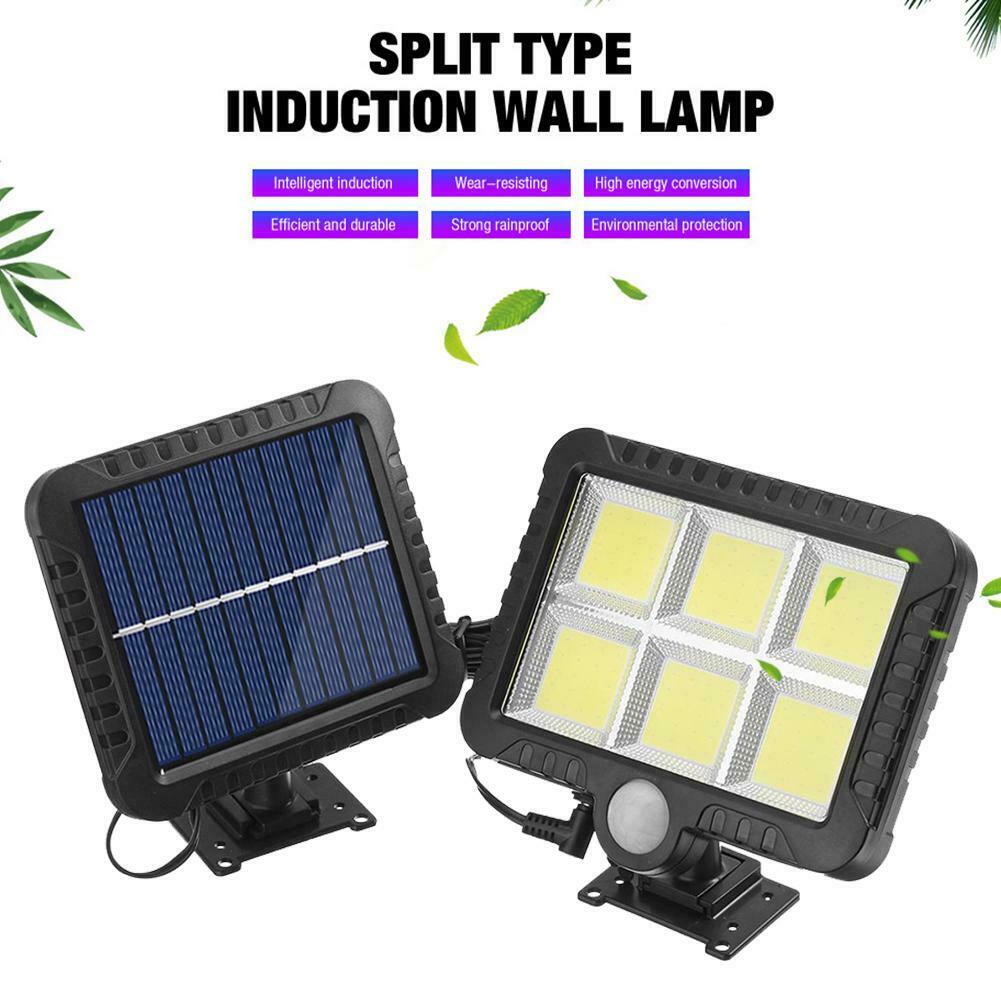 Επιτοίχιος Ηλιακός Προβολέας 120 COB LED με Ανιχνευτή Κίνησης, Φωτοκύτταρο & Πάνελ Φόρτισης - Ψυχρού Φωτισμού - Solar Panel Led Light w/ Motion Sensor